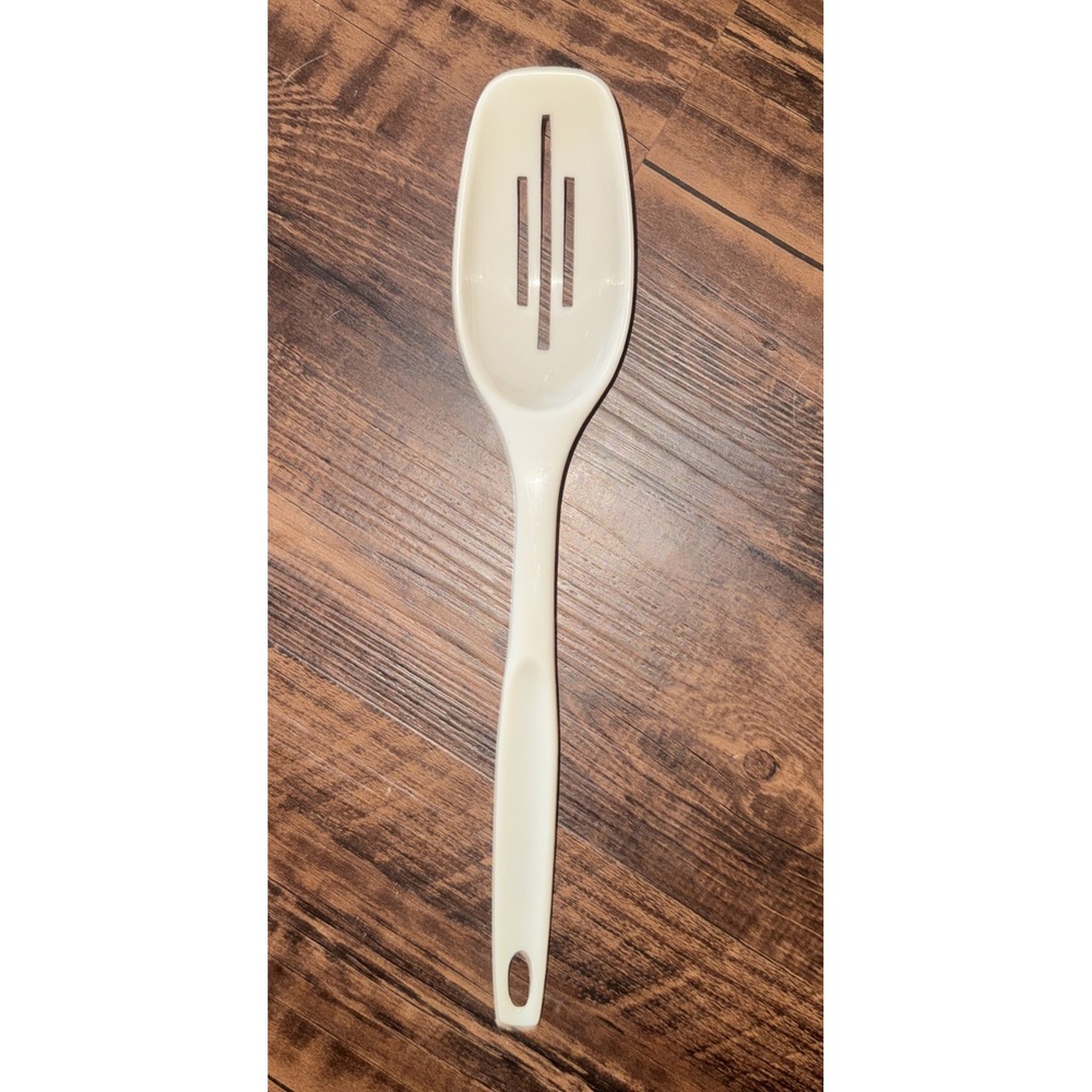 Vtg Foley Nylon Plastic Slotted Serving Spoon Utensil Retro USA Made White EUC